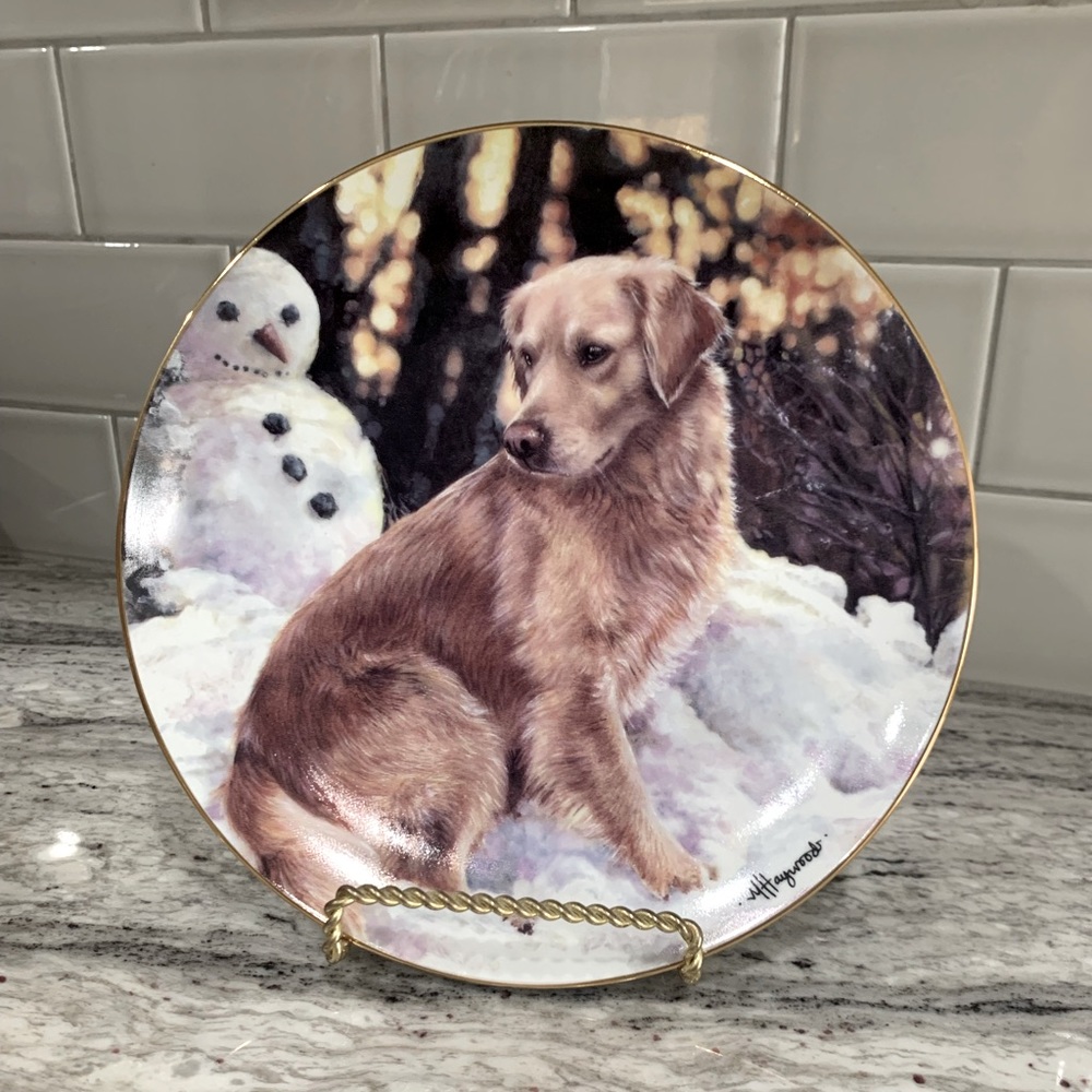 Danbury Mint Plate - Golden Companions “Snow Much Fun” by Mandie Haywood